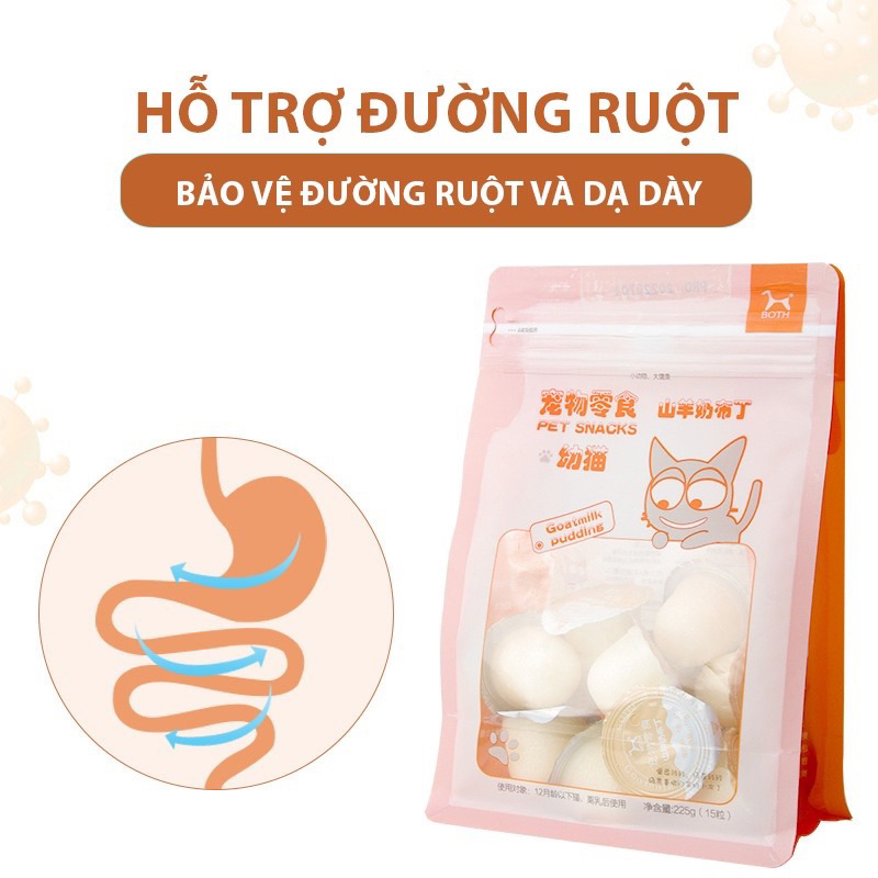 Gói lớn 15 viên Pudding sữa dê BOTH cho mèo