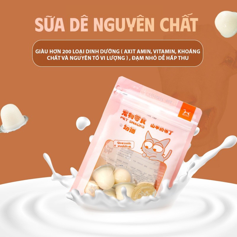 Viên lẻ Pudding sữa dê BOTH cho mèo bổ sung canxi và khoáng chất cho mèo