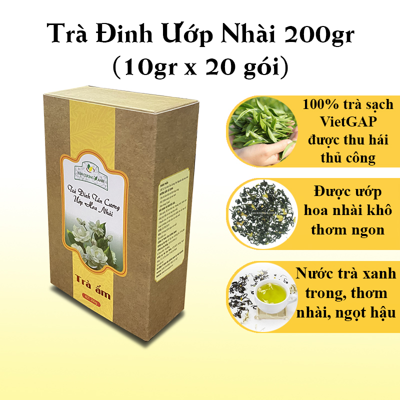 Trà Đinh Ướp Hoa Nhài Tân Cương Xanh 100gr, 200gr - Trà Lài Thượng Hạng Chính Hãng Thơm Ngon, Ngọt Hậu