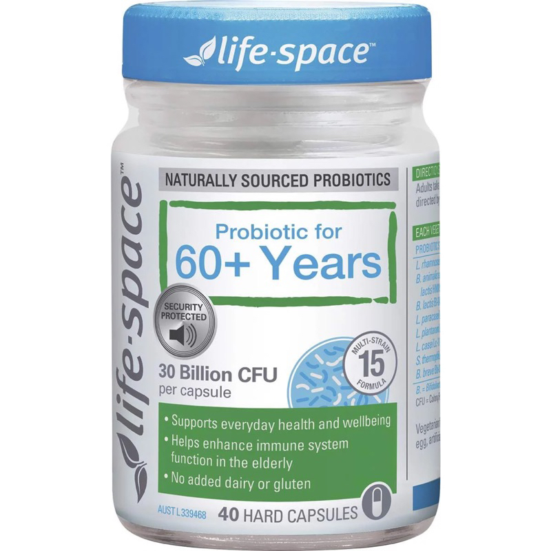 Men vi sinh Life Space 60+ Probiotic 40 viên Úc - hỗ trợ tiêu hóa dành cho người lớn tuổi