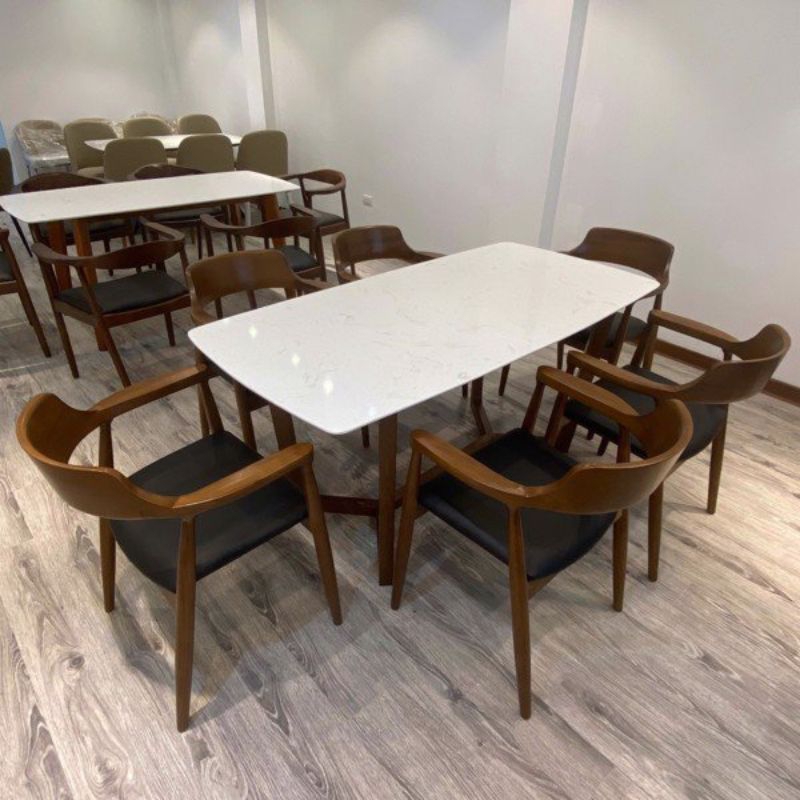 Bộ bàn ăn Concorde mặt đá và 6 ghế Hiroshima