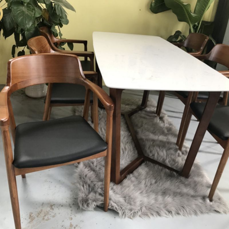 Bộ bàn ăn Concorde mặt đá và 6 ghế Hiroshima