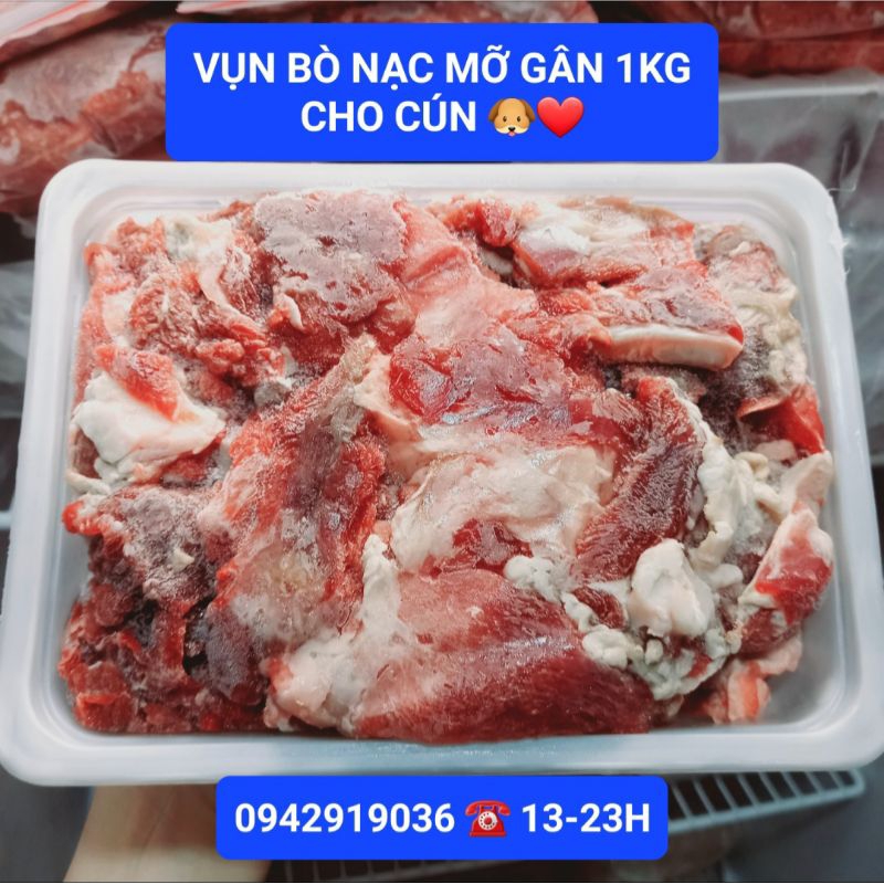 SỈ 1KG Vụn Bò Nạc Mỡ Gân, thức ăn tươi dành cho chó - Joyful Day - GIAO HỎA TỐC