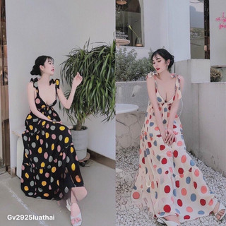 g13- đầm maxi bi to , 2 màu, chất lụa thái, có hình sàn