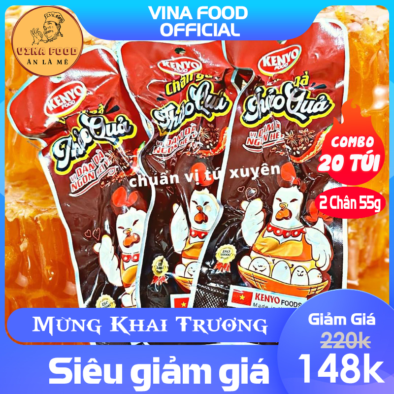 Chân gà thảo quả KENYO chuẩn vị tứ xuyên - Sản xuất tại Việt Nam, đồ ăn vặt chế biến sẵn đóng túi zip 55g mã 2023