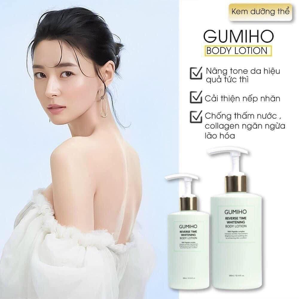 Kem dưỡng Body GUMIHO Hàn Quốc 300ml. Dưỡng trắng, nâng tone, cấp ẩm cho da, thơm mùi nước hoa pháp