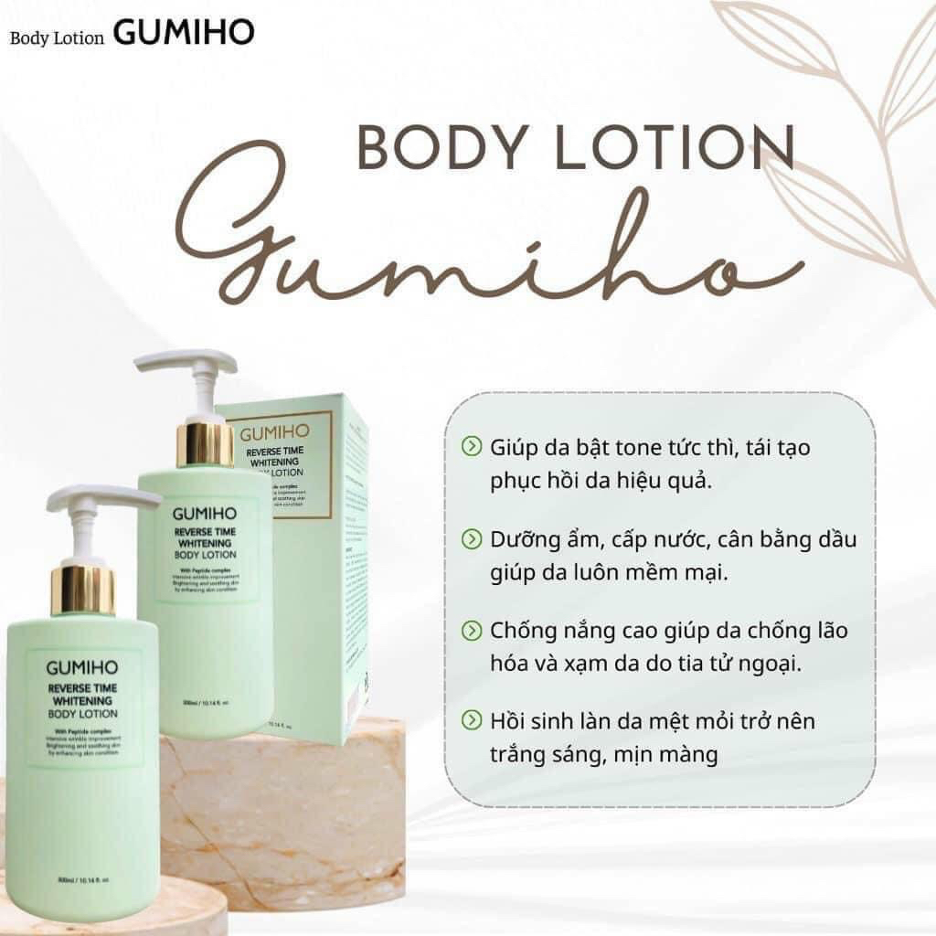 Kem dưỡng Body GUMIHO Hàn Quốc 300ml. Dưỡng trắng, nâng tone, cấp ẩm cho da, thơm mùi nước hoa pháp