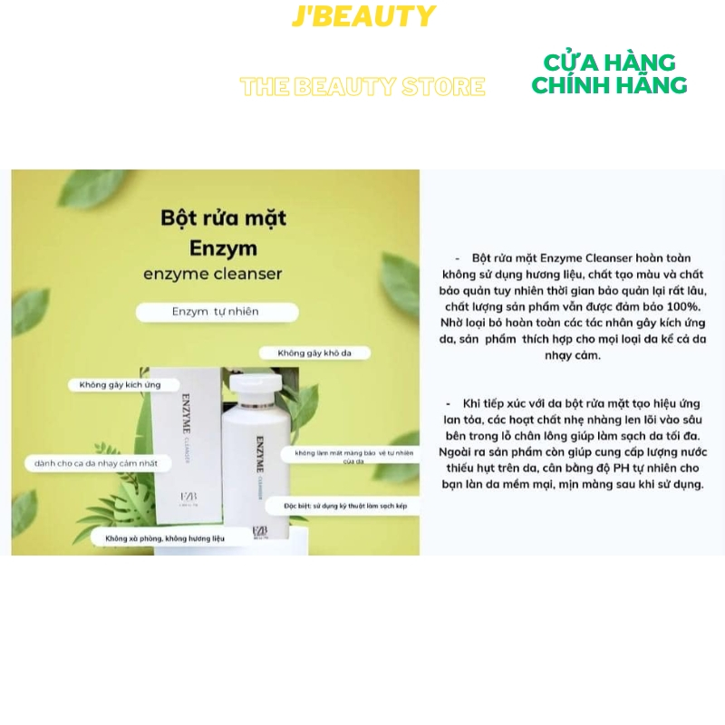 Sữa rửa mặt dạng bột Enzym EZB 70g - làm sạch sâu nuôi dưỡng da chăm sóc da hiệu quả từ thiên nhiên