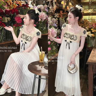 Váy maxi dập ly coco kèm taggg đoàn thương