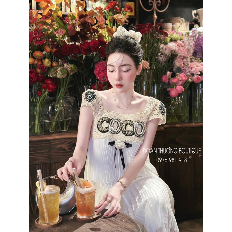 Váy Maxi Dập Ly Coco Kèm Taggg Đoàn Thương