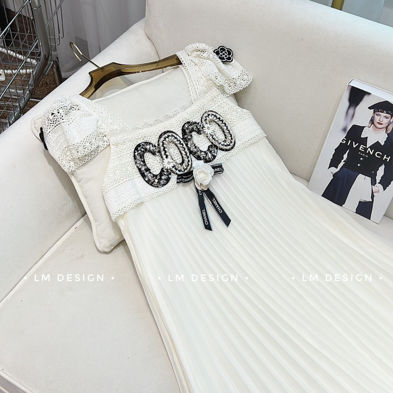 Váy Maxi Dập Ly Coco Kèm Taggg Đoàn Thương