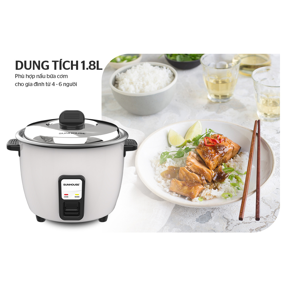 NỒI CƠM ĐIỆN 1.8 L SUNHOUSE SHD8132