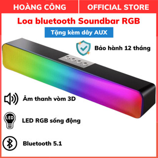 Loa Bluetooth Không Dây Soundbar RGB E3562, Âm Thanh Vòm 3D Dùng Cho Máy Tính Vi Tính, Có Đèn LED, Bảo Hành 12 Tháng