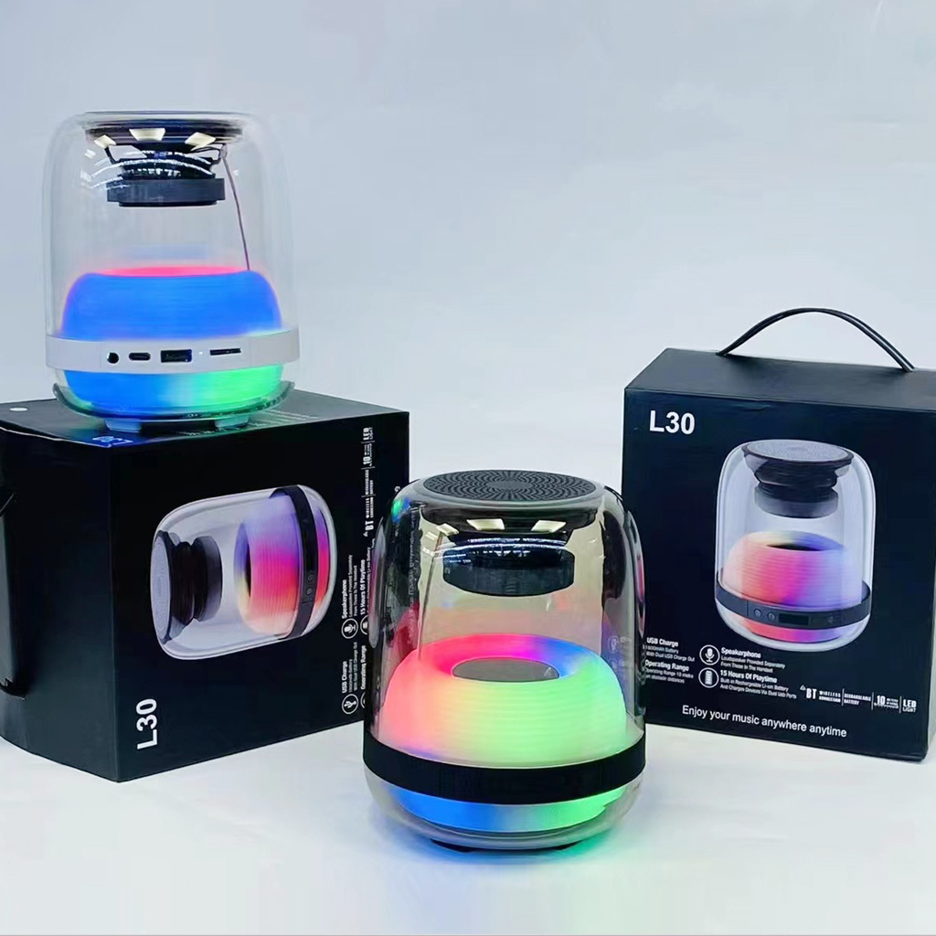 Loa Bluetooth Trong Suốt L30 KT 14 x 11.5 - Có Đèn LED - Nghe Nhạc Công Suất Lớn, Bas Cực Hay - Pin Trâu {Chính Hãng}
