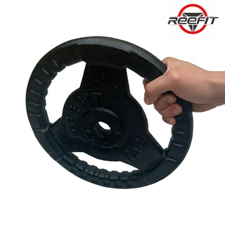 Tạ miếng gang tạ bánh gang 3 lỗ Reefit màu đen 10kg phi 50