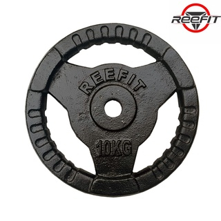 Tạ miếng gang tạ bánh gang 3 lỗ Reefit màu đen 10kg phi 50