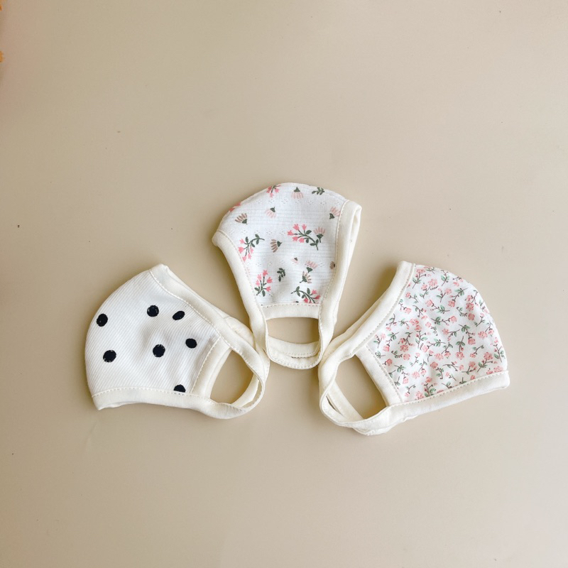 Khẩu Trang vải cotton Hàn 2 lớp cho bé sơ sinh(0-24 tháng)