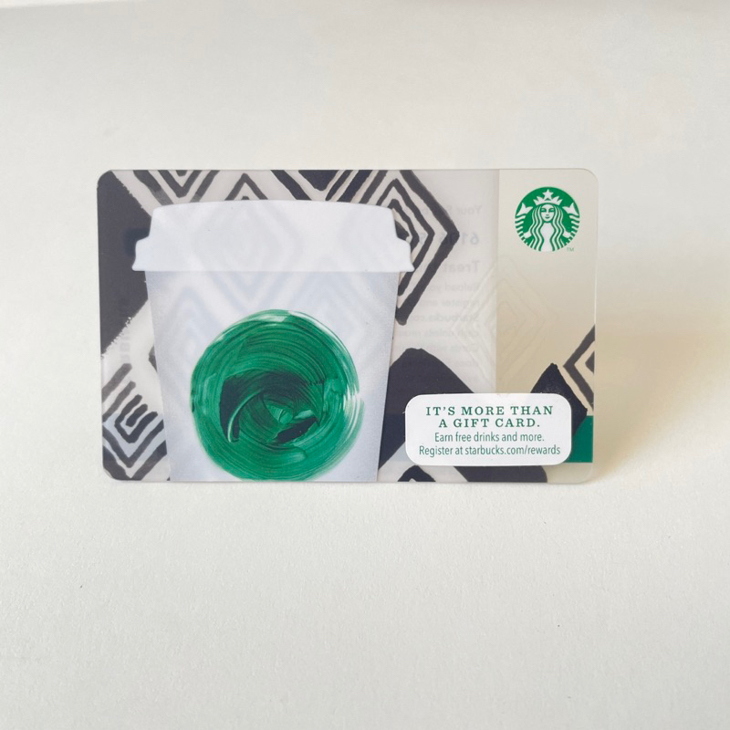 0603-18 THẺ NHỰA US NHÁM LY COFFEE CUP GREEN DOT, thẻ có trầy (thẻ đã sử dụng, dùng để sưu tầm)