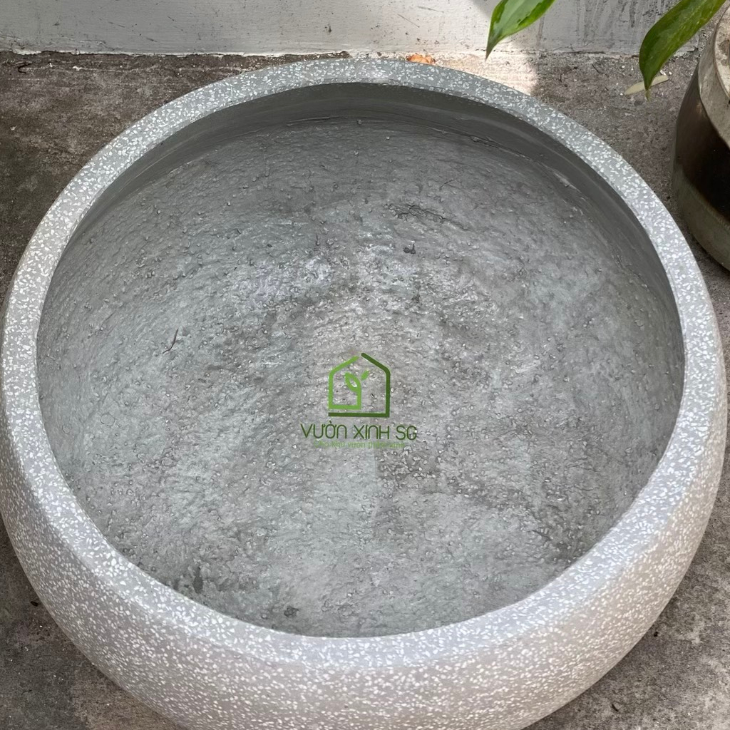 CHẬU ĐÁ MÀI HÌNH TÔ - Rộng 46 x Cao 25cm - Trồng sen, nuôi cá