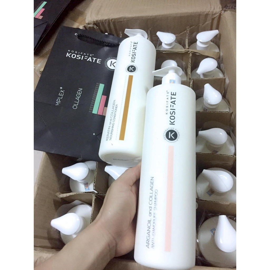 Dầu gội xả Kosifate Collagen dưỡng sinh sạch gàu mềm mượt. HÀNG CHÍNH HÃNG ALYA