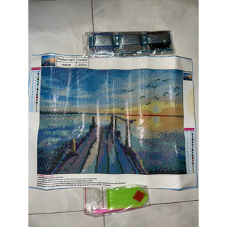 Tranh đính đá hình Bờ Biển 30x40cm