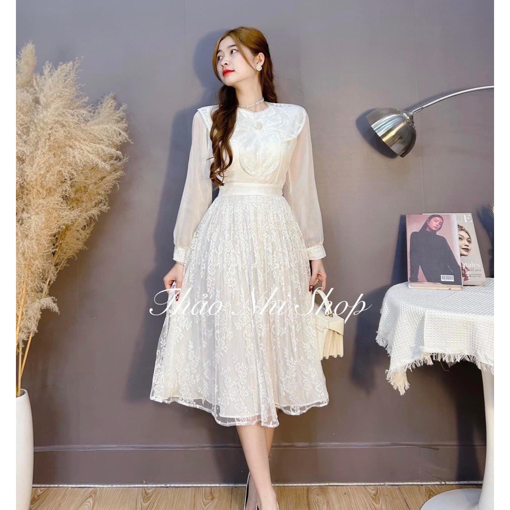 ĐẦM TRẮNG TIEWUR THƠ 🌿Chiếc đầm trong trắng tinh khôi kín đáo xuống phố siêu xinh luôn nhé nàng , chào buổi sớm mai cù