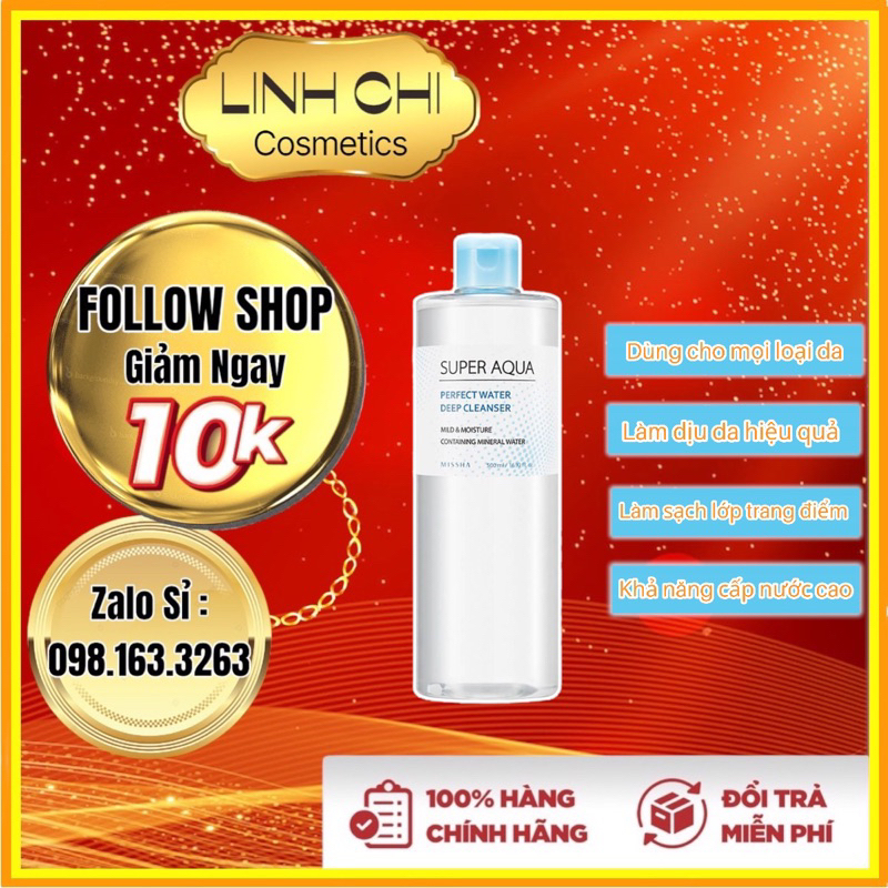Nước Tẩy Trang Missha Super Aqua Perfect Water Deep Cleanser 500ml