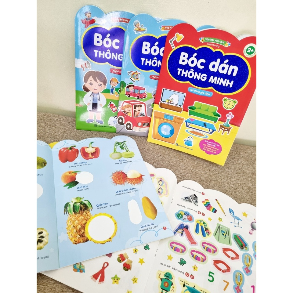 Sách Bóc Dán Thông Minh (Dành Cho Trẻ Từ 2-6 Tuổi) - Song Ngữ Việt Anh (Bộ 6 Cuốn)