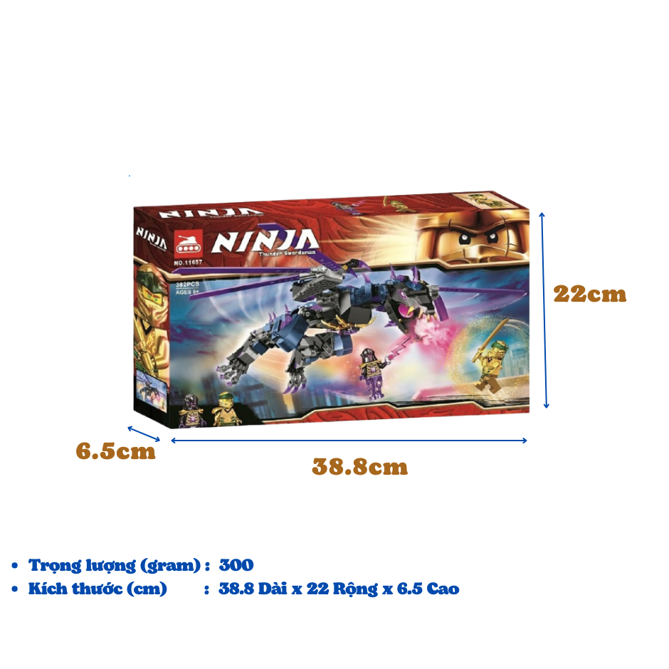 Đồ chơi lắp ráp n.injago rồng đen của chúa tể giúp bé rèn luyện đam mê sáng tạo thông minh 11657 B.ELA-LARI