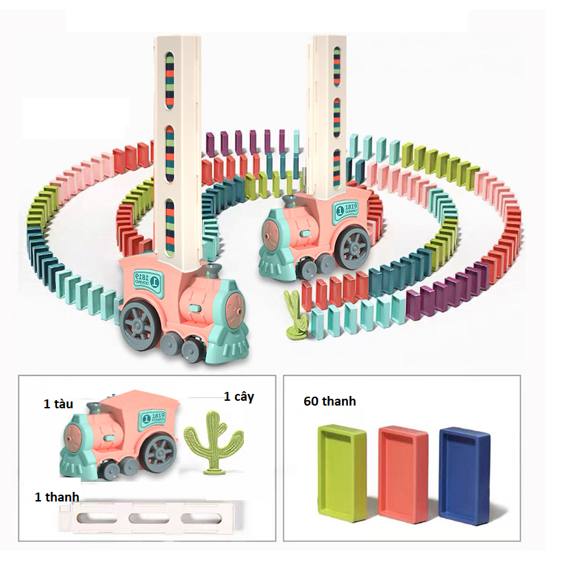 Đồ Chơi Đoàn Tàu Hoả Xếp Domino Tự Động Cho Bé Thoả Sức Sáng Tạo