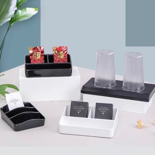 Khay nhựa để túi trà, cà phê dùng trong nhà nghỉ, khách sạn