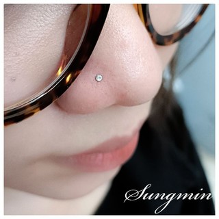 Khuyên đá xỏ cánh mũi piercing thép không gỉ 316L