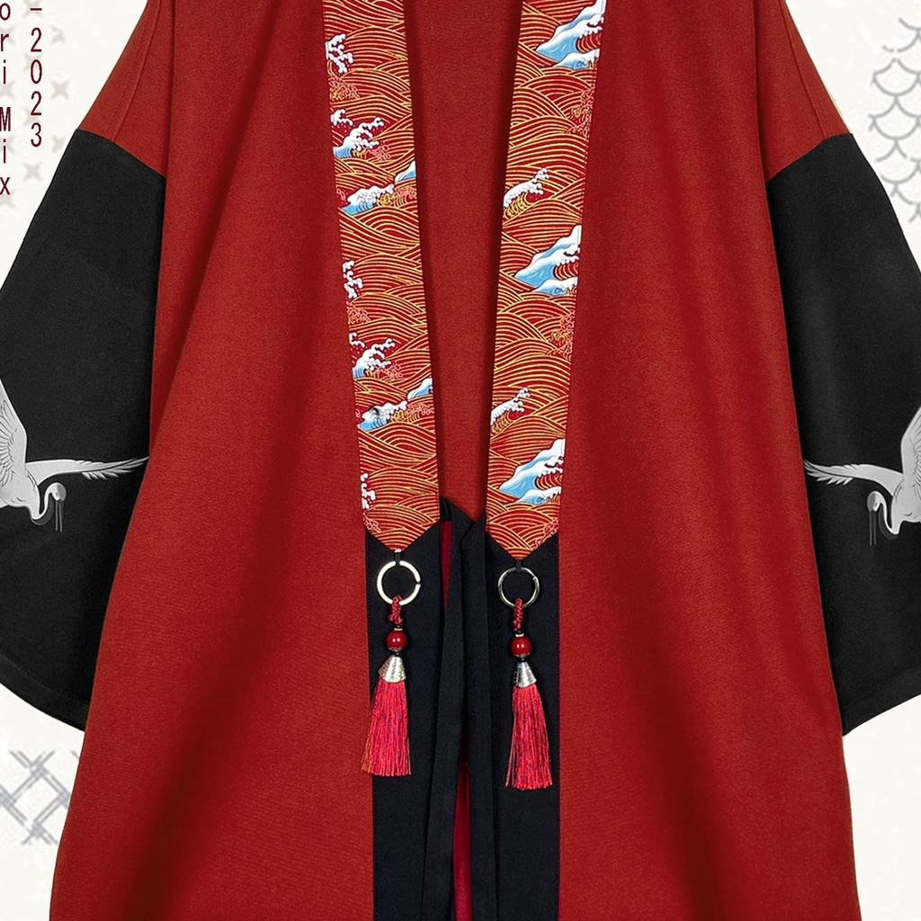 Áo Khoác Phong Cách Nhật Bản Mix Vải In Hình - Haori Mix