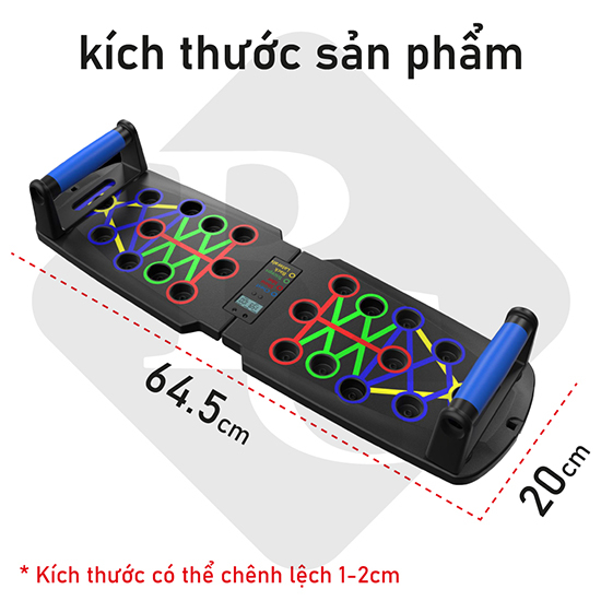 BG- Dụng Cụ Tập Hít Đất Chống Đẩy Có Vạch Kẻ Màu Theo Nhóm Cơ, Đồng Hồ Bấm Giờ Đếm Nhịp Tự Động