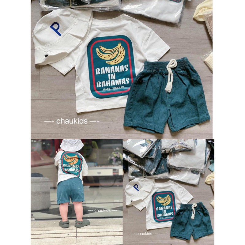 Bộ quần áo banana 3 món cho bé trai