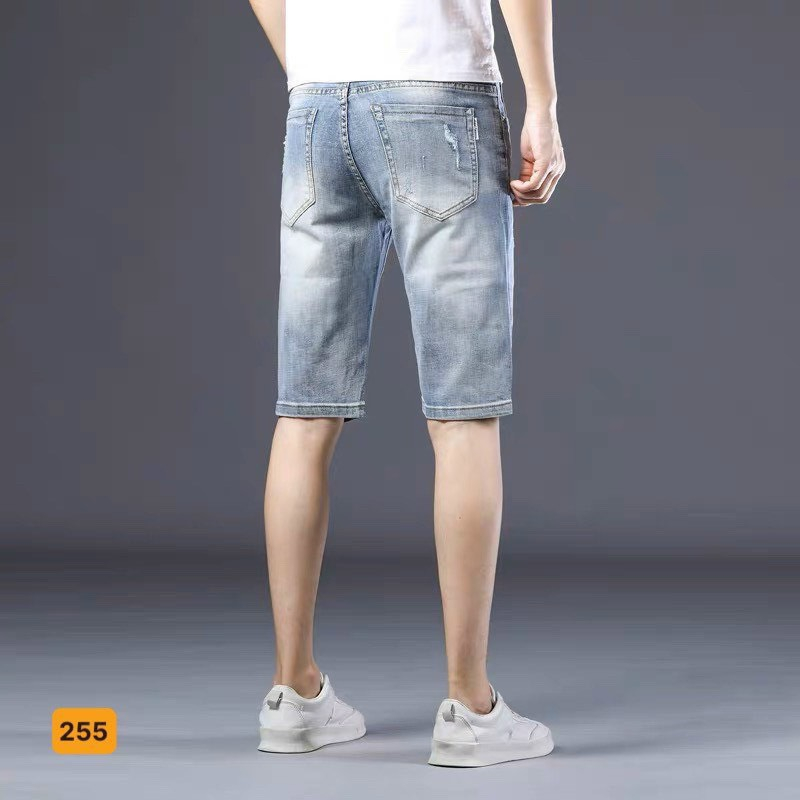 Quần short jean nam màu xanh chất bò - quần short jean ngắn nam co giãn thời trang cao cấp Mimishop122 ms229