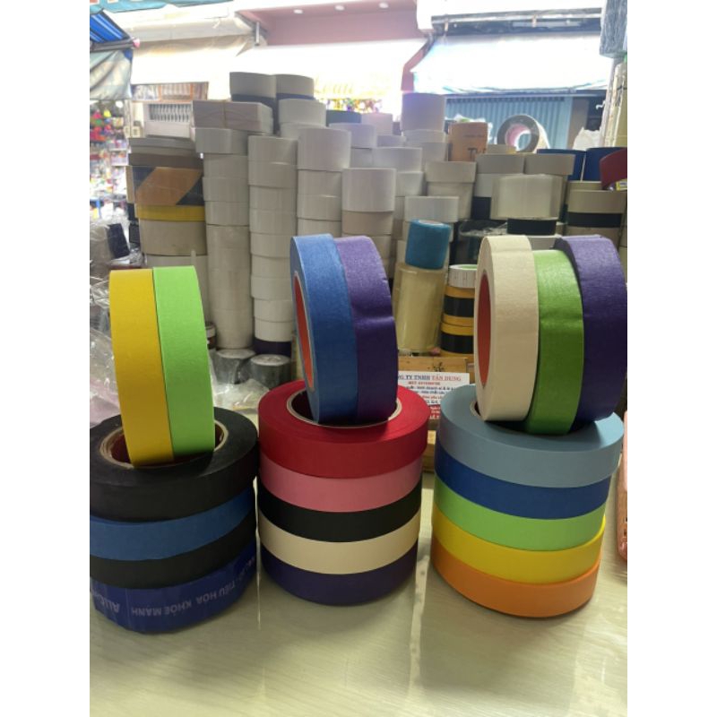 BĂNG KEO GIẤY ĐỦ MÀU 2/5 DÀY