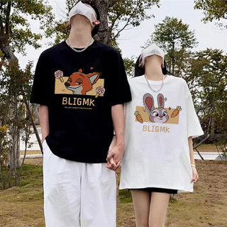 Áo thun nam nữ in hình hoạt hình thỏ cáo chất liệu 100% Cotton cao cấp 240gsm from Oversize Unisex Guu AT02