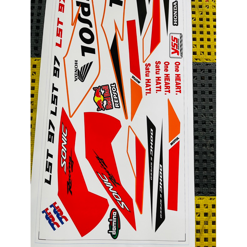 TEM SONIC REPSOL ZIN TRẮNG CAM ĐỎ