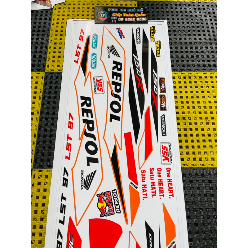 TEM SONIC REPSOL ZIN TRẮNG CAM ĐỎ