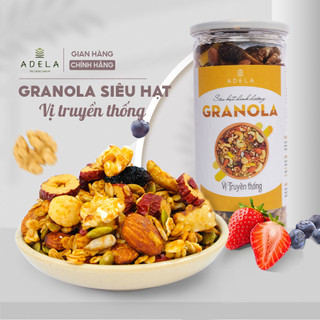 Granola siêu hạt ADELA 500g, ngũ cốc granola ăn kiêng giảm cân dinh dưỡng không đường