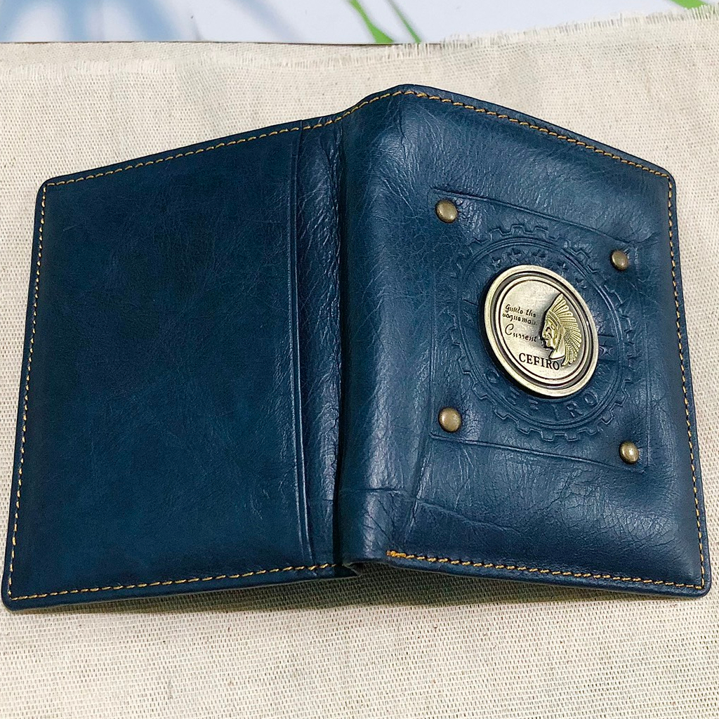 Ví Nam Da Bò Thật Kiểu Đứng Cao Cấp Cefiro Nhiều Mẫu - Bóp Nam Đựng Thẻ, Giấy Tờ Tặng Kèm Hộp