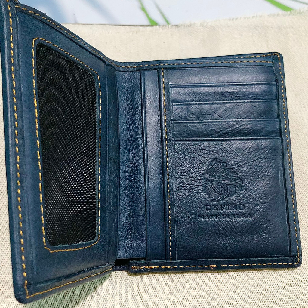 Ví Nam Da Bò Thật Kiểu Đứng Cao Cấp Cefiro Nhiều Mẫu - Bóp Nam Đựng Thẻ, Giấy Tờ Tặng Kèm Hộp