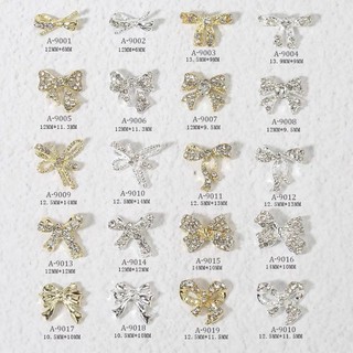 Charm nơ bạc nail,charm nơ nail móng tay mới