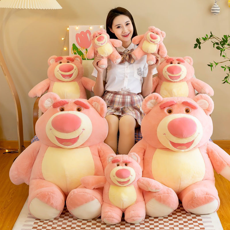 Gấu bông gấu dâu losto hồng nhạt size đại - 90cm siêu cưng hàng order 2 tuần