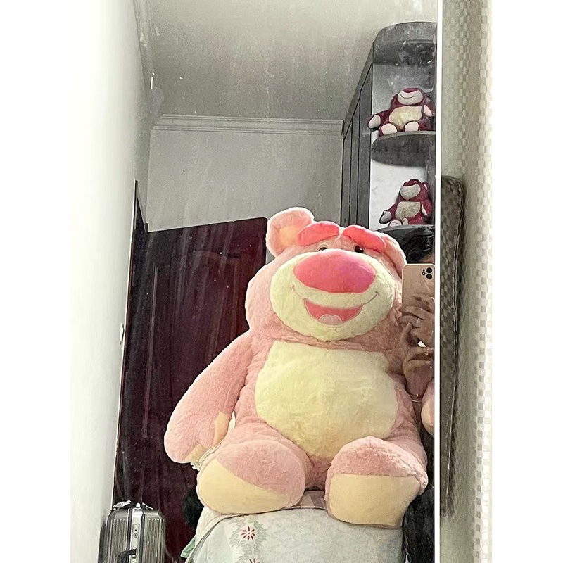 Gấu bông gấu dâu losto hồng nhạt size đại - 90cm siêu cưng hàng order 2 tuần