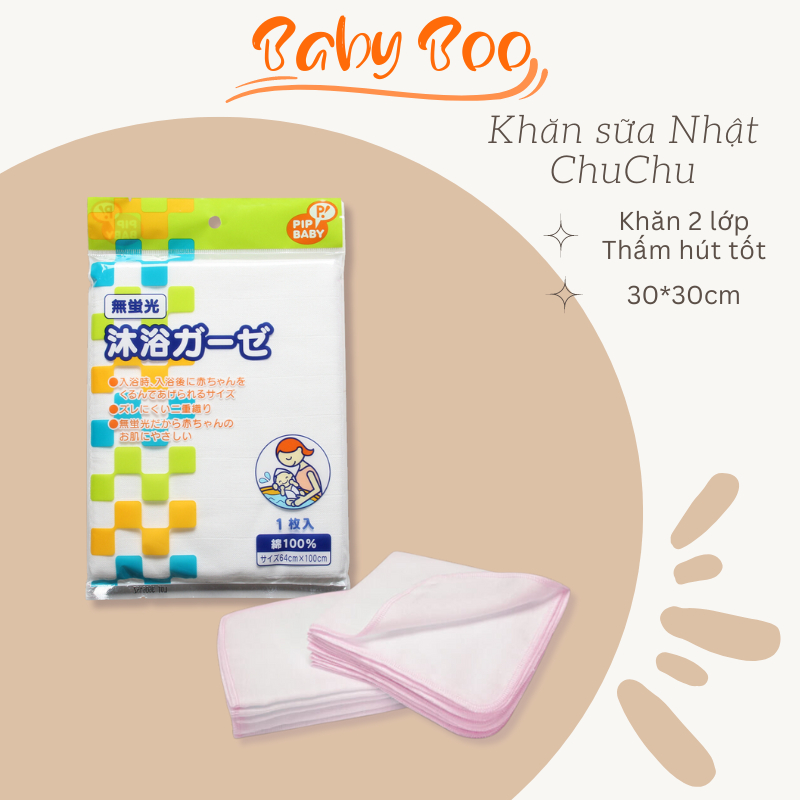 Khăn xô khăn sữa xuất Nhật 30x30cm loại 1 set 10c, 100% cotton mềm mại và thoáng mát sử dụng đa năng Babyboo