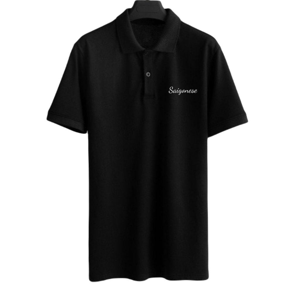 Áo polo nam họa tiết Saigonese chất thoáng khí thoải mái vải cotton trơn BASIC.