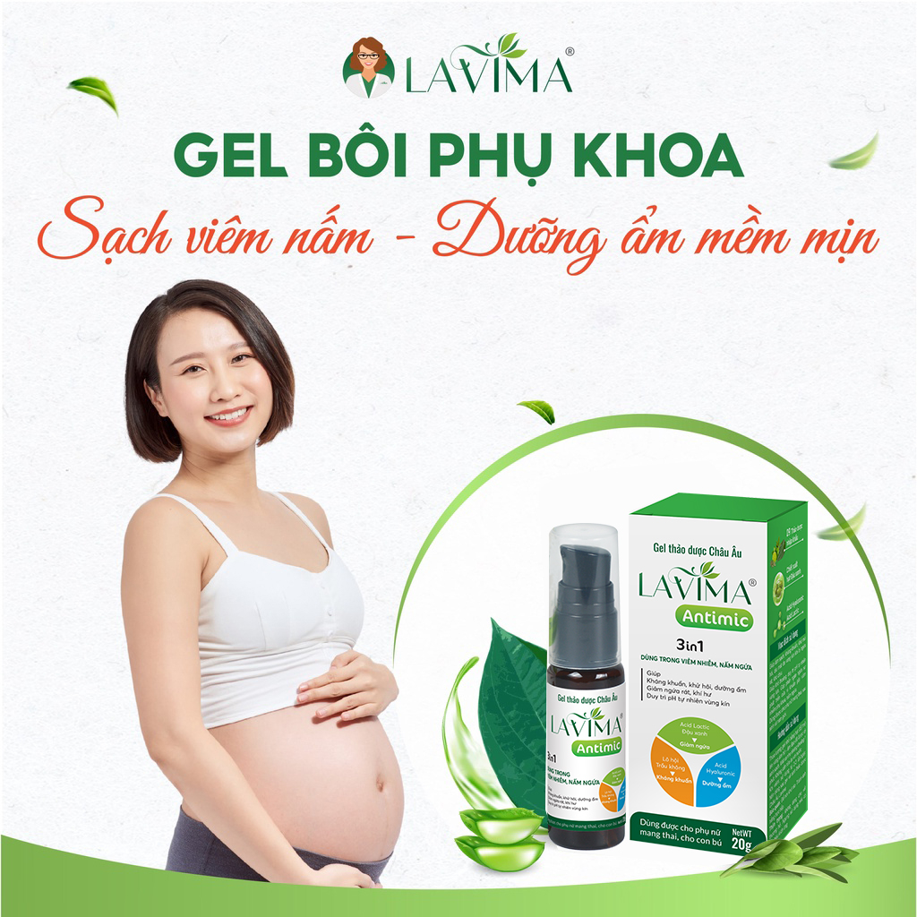 Gel Bôi Phụ khoa Thảo dược Châu Âu LAVIMA 20g - Ngăn ngừa Huyết trắng, Nấm Ngứa, Lộ Tuyến