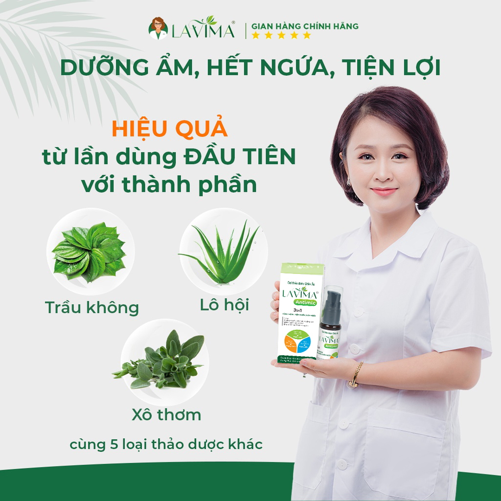 Gel Bôi Phụ khoa Thảo dược Châu Âu LAVIMA 20g - Ngăn ngừa Huyết trắng, Nấm Ngứa, Lộ Tuyến